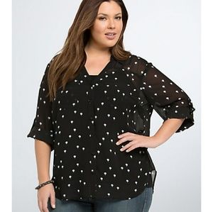 TORRID air balloon print chiffon blouse size 0